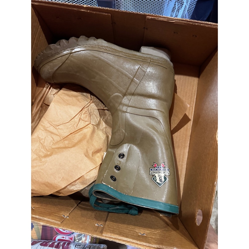 Northerner 13 Insulated 3 Eyelet Pac Boots Green Rubber Work Waterproof 21802 7